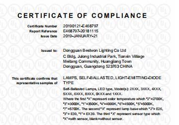 UL OOLV E468797 G3 Corn Lamp