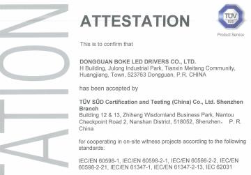 TUV Witness Lab Cert