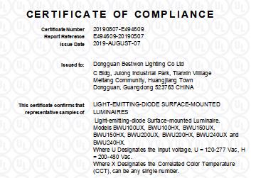 UL E494609 UFO High Bay